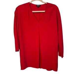 Worth New York Red V-Neck Top Size XP 3/4 Sleeves Rayon Blend Womens Blouse